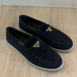 Prada suede leather loafers